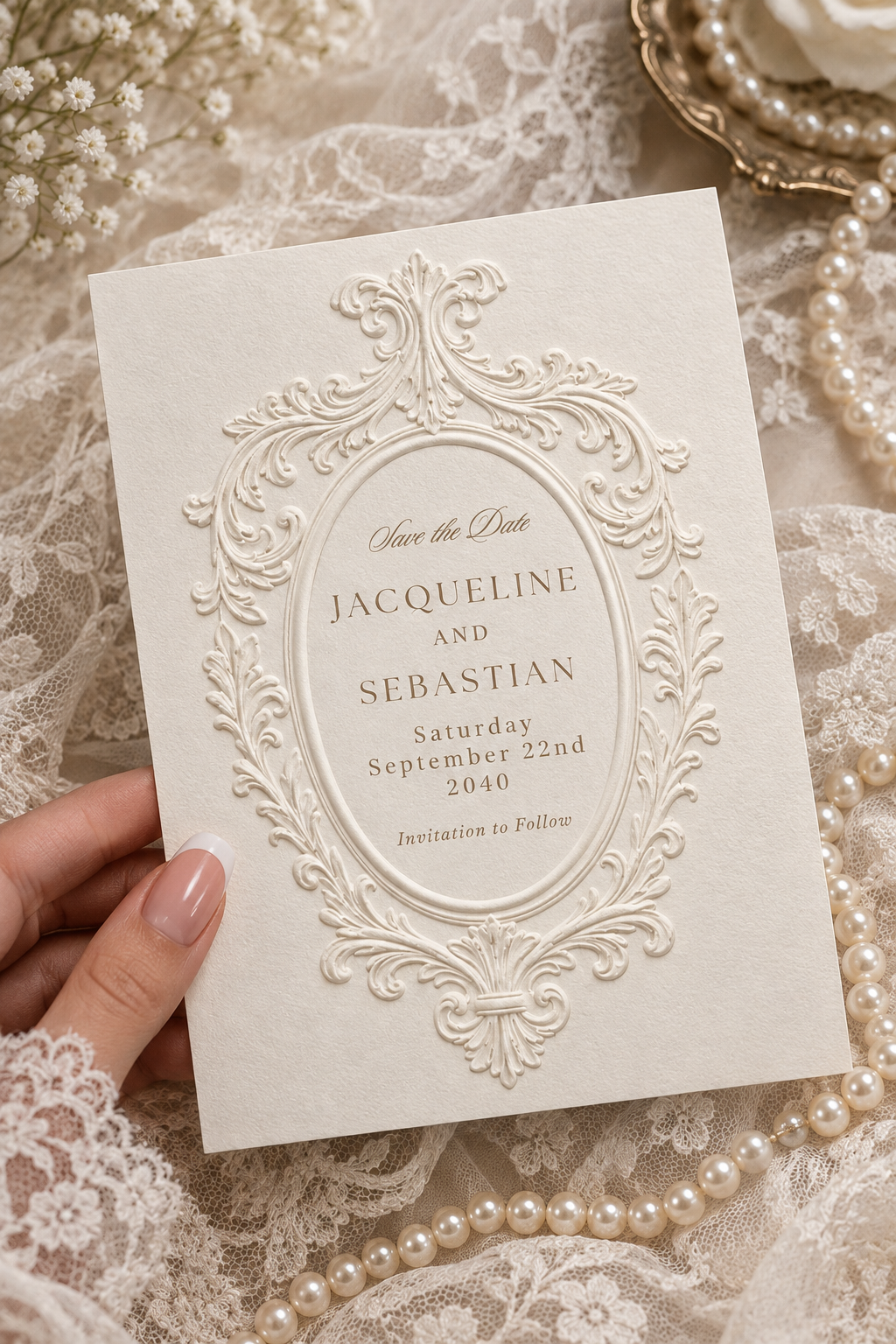 White Elegant Wedding Invitation