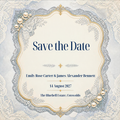 Sapphire Pearl Wedding Save The Date