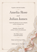 Ribbon and Pearl wedding Invitation