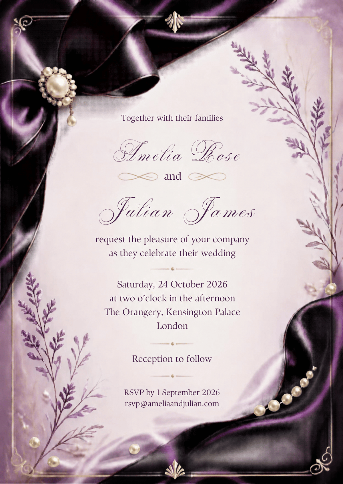 Royal Amethyst Wedding Invitation