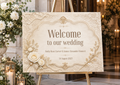 Pearl and Lace Wedding Welcome Sign