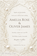 Chantilly Lace and Pearl Invitation